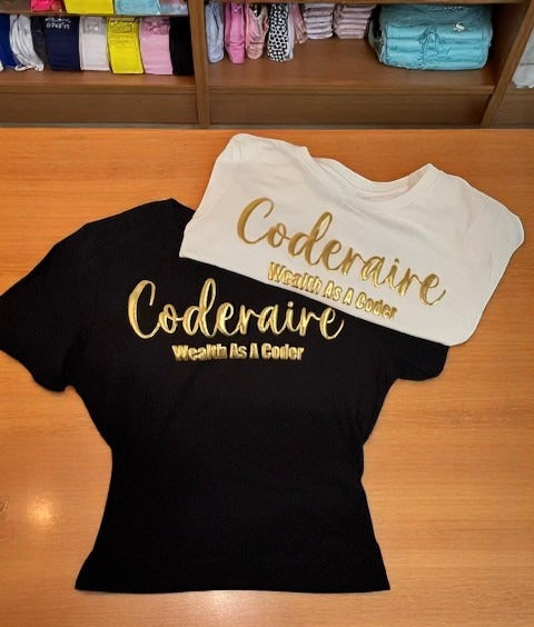 Coderaire™ Wealth As A Coder Gold Puffer T-Shirts (New Styles)