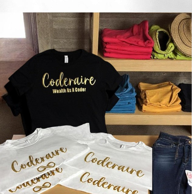 Coderaire™ Wealth As A Coder Gold Puffer T-Shirts (New Styles)