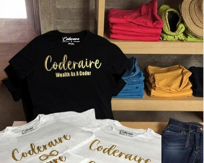 Coderaire™ Signature Building Your Wealth Gold Puffer T-Shirts (New Styles)