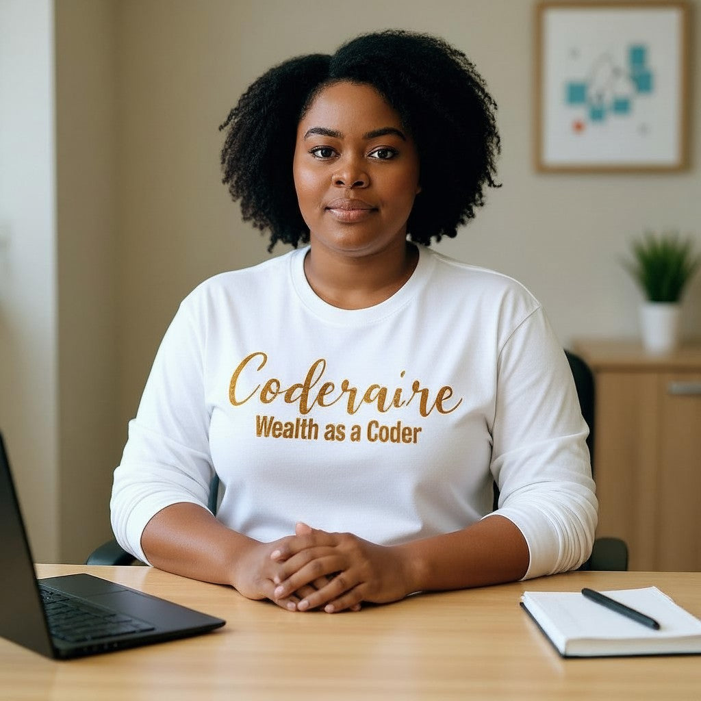 Coderaire™ Wealth As A Coder Gold Puffer Shirts