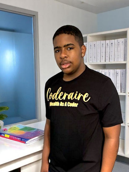 Gold Puffer Coderaire™ Wealth As A Coder T-Shirts (Old Vendor Liquidation Sale)